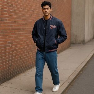 Polo Ralph Lauren Popover P Varsity Jacket Aviator Navy Bold Graphic Size XLarge